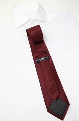 Gravata masculina ROYAL CLASSS tamanho único vermelha pontiaguda clássica formal amarrada 100% seda - Imagem 1 de 4