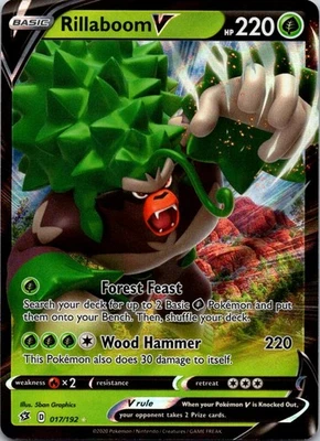 Rillaboom V - 017/192 - SWSH02: Rebel Clash - Ultra Rare Pokemon TCG Card - Image 1 of 2