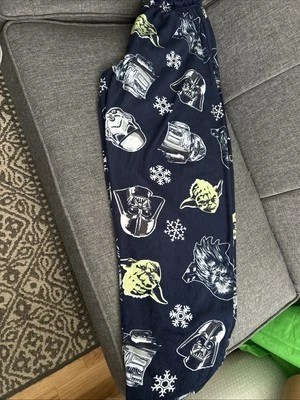 Disney Star Wars Hombre Grande Salón Pijama Pantalones Azul Blanco Copos de Nieve Navidad Foto 1 de 4