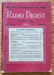 Radio Digest Magaine Summer 1939 Issue - Bild 1 von 1