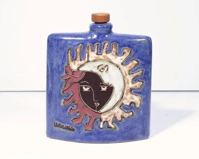 Mara Mexio陶瓷烧瓶带太阳和月亮设计 — 第 1/4 张图片