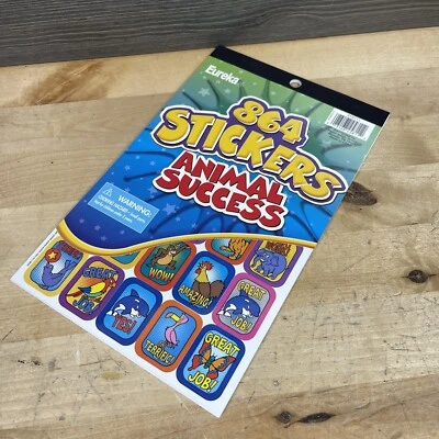 Pegatinas de animales Eureka pegatinas de recompensa para maestros y estudiantes, 864 piezas NUEVO Foto 1 de 2