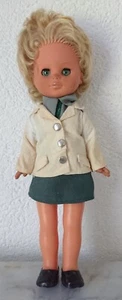 alte Puppe Volkspolizei Polizei Uniform DDR Spielzeug Klappaugen 38 cm - Bild 1 von 12