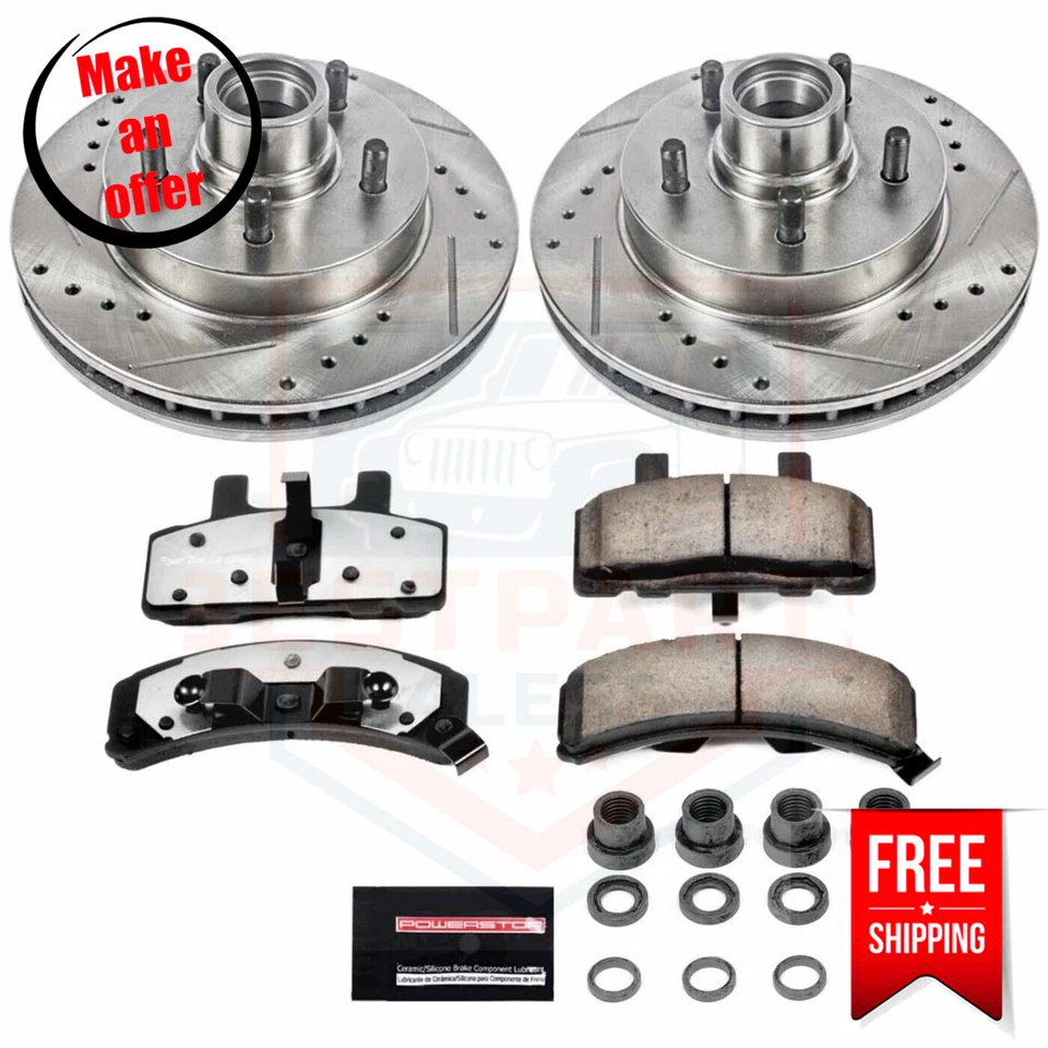 Kit de pastillas y disco de freno delantero Powerstop K1990-36 para 96-02 Chevrolet Express 1500 Foto 1 de 4