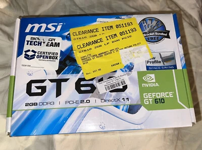 MSI GT 610 Graphics Card (2GB DDR3, PCI-e 2.0,  DirectX 11) - Image 1 of 4