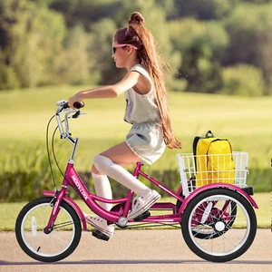 NAIZEA 16 inch Tricycle Trikes for Beginner Riders Single Speed 3 Wheel Bikes - Picture 1 of 20