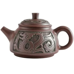 Tetera 550 ml cerámica multicolor hecha a mano dragón sólido fácil de llenar china - Imagen 1 de 26