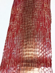 Color Shifting Snake Skin Elaphe Carinata Back-cut Hide Leather Snakeskin Red - Picture 1 of 3