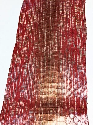 Color Shifting Snake Skin Elaphe Carinata Back-cut Hide Leather Snakeskin Red - Image 1 of 3