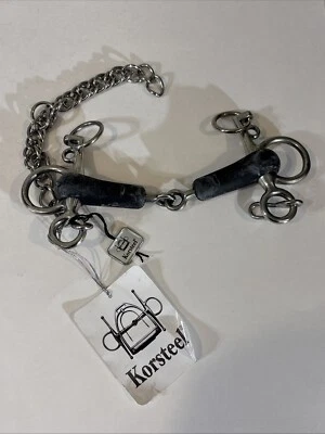 Broca de Pulgar de Tom Pelham con Articulación de Goma Korsteel Tamaño 5.5" Broca de Caballo Equino Foto 1 de 4