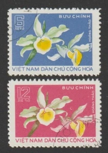 1976 Vietnam Stamps Orchids Collection Scott # 806-807 Cto Never Hinged - Picture 1 of 2