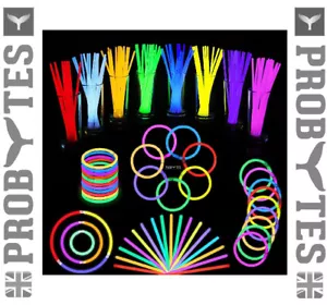 50/100/200/300/400/500 8" Glow Sticks Neon Colour Bracelet Party Connector Favor - Picture 1 of 56