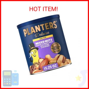 PLANTERS Deluxe Salted Mixed Nuts, Roasted Cashews, Almonds, Brazil Nuts, Pistac - Picture 1 of 2