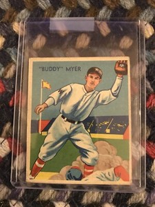 1934-36 Diamond Stars # 4 Buddy Myer VG+ Washington Senators Green Back