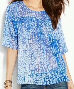 NEW MICHAEL Michael Kors Pintuck Printed Top Size Size XSmall, Small* - Picture 1 of 4