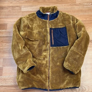 Tommy Bahama Boy's Youth Size XL 14 Sherpa Fleece Jacket Full Zip Brown/Navy - Picture 1 of 10