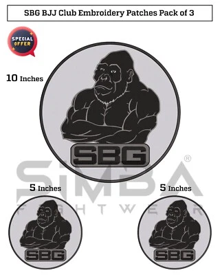 SBG BJJ Gi Patches Custom BJJ Patches SBG Jiujitsu Kimono Embroidery Patches - Image 1 of 4