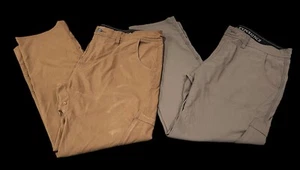 2 Prana Breathe Men's Straight Fit Nylon Beige Hiking Outdoor Pants 40 x32 Lot - Picture 1 of 13