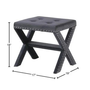 Best Master Furniture Accent Bench 18" H X 17" W, Velvet Upholstery Material - Picture 1 of 5