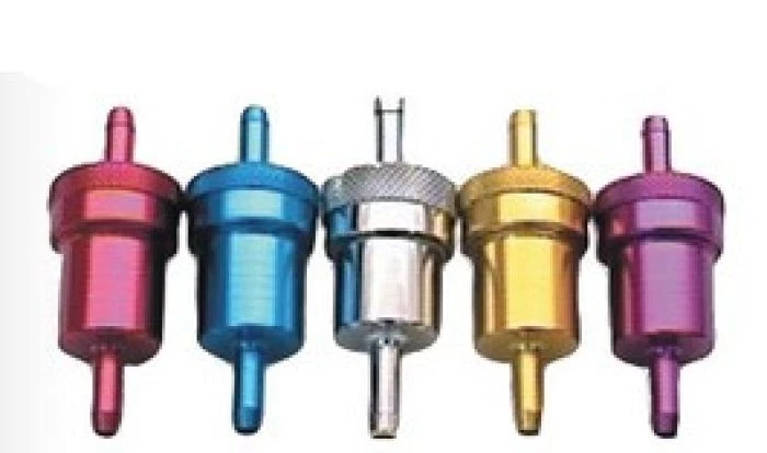 ALUMINUM FUEL FILTER CHROME 1/4" - Image 1 of 1