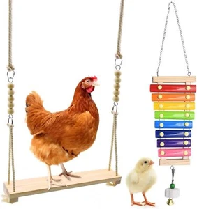 Chicken Swing Toys and Chicken Toys Xylophone, 2Pcs Chicken Toys for Poultry Run - Picture 1 of 2