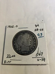 1902-0 Barber Half Dollar - Picture 1 of 5