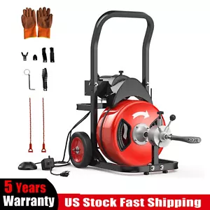 Drain Cleaner Machine Electric Drain Auger 100FT x 3/4 Inch Auto Feed - Picture 1 of 8