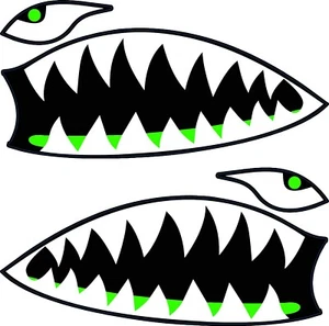 A-10 Warthog teeth mouth decal NON REFLECTIVE Sticker USA GREEN - Picture 1 of 1