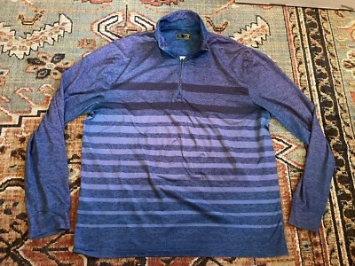 PGA Tour Motionflux 360 Quarter-Zip Long sleeve Striped Pullover Size M Shirt - Image 1 of 4