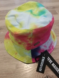 New Women's Authentic Steve Madden Tie-Dye Bucket Reversible Black Hat - Picture 1 of 6