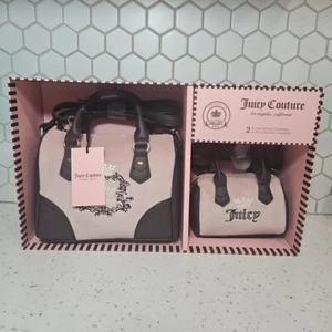 Juicy Couture Heritage Mommy & Me Satchel Bag Set Dusty Blush Pink NWT - Picture 1 of 6