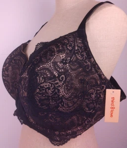 Third Love 24/7 Black Floral Lace Balconette Underwired Bra Size 42 F - New (43) - Picture 1 of 16