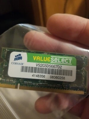 CORSAIR 1GB 200-Pin DDR2 SO-DIMM DDR2 667(PC2 5300) Laptop Memory VS1GSDS667D2 - Image 1 of 2