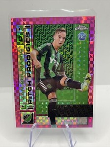 2022 Topps Chrome MLS Pitch Prodigies Pink X-Fractor Zan Kolmanic #86 Rookie RC