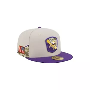 New Era Minnesota Vikings 59Fifty 2023 STS Sombrero Ajustado Piedra/Púrpura Talla 7 1/4 - Imagen 1 de 8