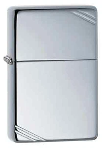 Zippo 260, Vintage Styles Brass With Slashes, High Polish Chrome Finish Lighter - Picture 1 of 3