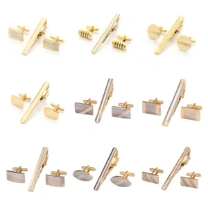 Herren Krawattennadel Clip Manschettenknopf Set Krawatte Formell Hochzeit Party Business Manschettenknopf - Bild 1 von 10