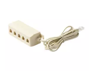 Steren 15 Fuß 4-Draht 28 AWG Modular 5 Steckdosen Verlängerungsleitung Elfenbein - Bild 1 von 1