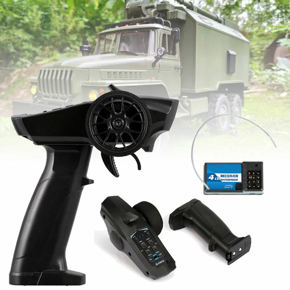 2.4GHz Plastic Black Remote Control For 1/10 RC Rock Crawler Car WPL Axial SCX10 - Image 1 of 4