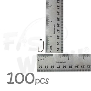Ganchos de pulpo en forma de J de pesca 100 piezas Fish WOW!® talla #4 níquel negro de alto carbono - Imagen 1 de 3