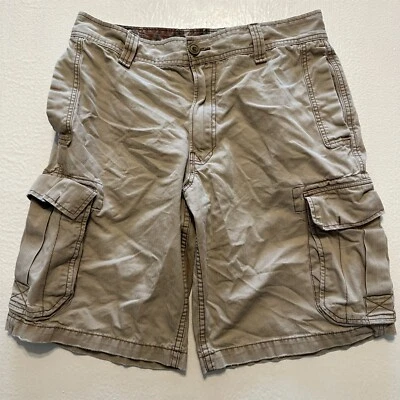 Lucky Brand 31 x 10" Khaki Herringbone Genuine Vintage Military Cargo Shorts - Image 1 of 4