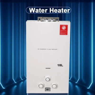 Chauffe-eau sans réservoir 18L 4.8GPM Gaz propane GPL avec kit de douche Blanc - Photo 1/4