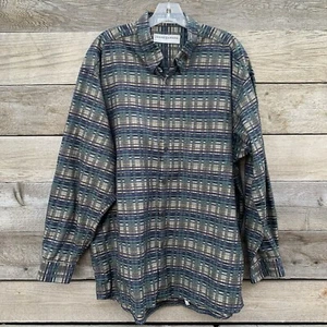 Jhane Barnes Shirt Mens XL Button Up Geometric Woven In Japan Textile Colorful - Picture 1 of 17