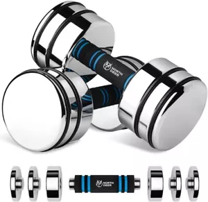 Adjustable Dumbbell Set 10lb Pair (5lb/7lb/8lb/10lb) Set of 2 Steel Dumbbells... - Picture 1 of 7
