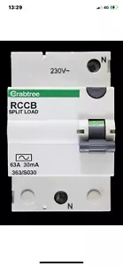 CRABTREE 63 AMP 30mA DOUBLE POLE RCCB TYPE AC STARBREAKER SPLIT LOAD 363/S030 - Picture 1 of 1
