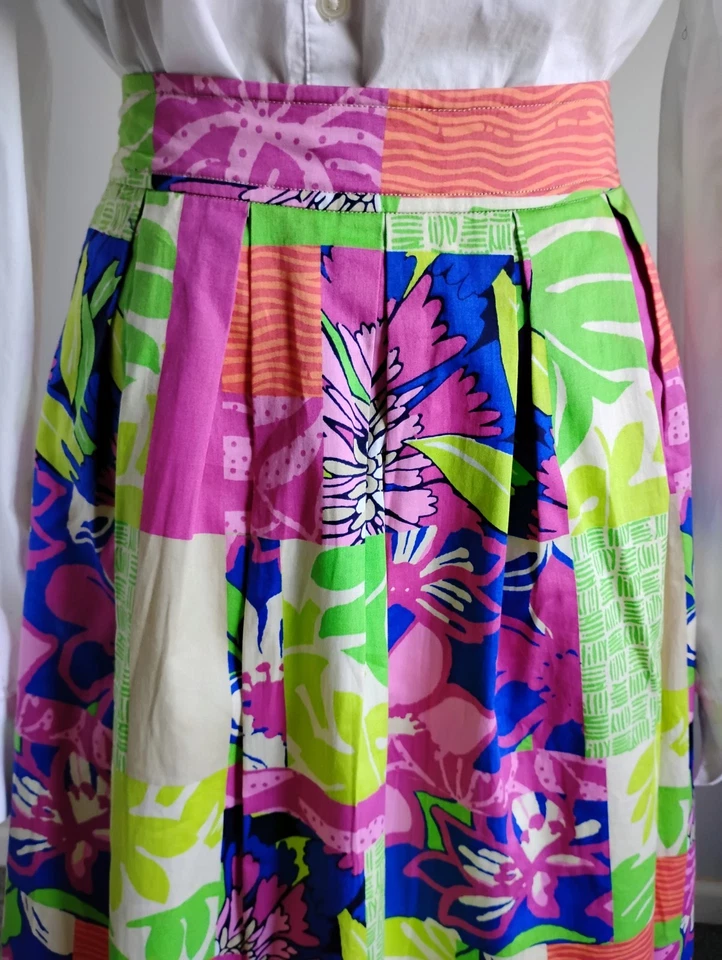 Falda Plisada Clásica Lilly Pulitzer Hasta la Rodilla Coloridos Bolsillos Talla 2 Foto 1 de 4