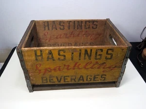 RARE Vintage Hastings Bottling Works PA Sparkling Beverages Pop Wooden Crate Box - Picture 1 of 11