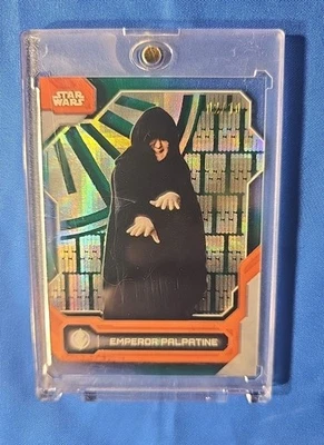 2024 TOPPS STAR WARS HIGH TEK HYPERSPACE GREEN DIFFRACTOR emperor Palpatine #/10 - Image 1 of 2