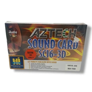 Karta dźwiękowa AZTECH SC16-3D Multimedia Plug & Play Windows 95 Vintage Retro Tech - Zdjęcie 1 z 6
