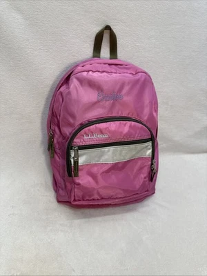 Mochila L.L.Bean Niños Pequeña Rosa Reflectante Multi Bolsillo 15”x11” Bolso *Emilee Foto 1 de 4